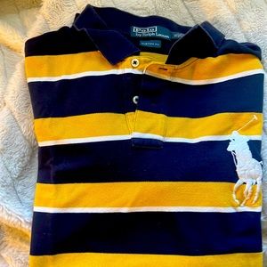 Polo custom fit color yellow and blue navy size xl brand Polo by Ralph Lauren